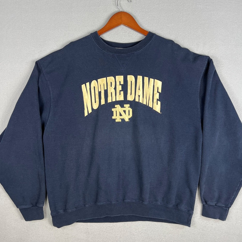 Notre Dame Sweatshirt Mens XXL Champion 2010s Navy Blue Irish Spellout Mexico